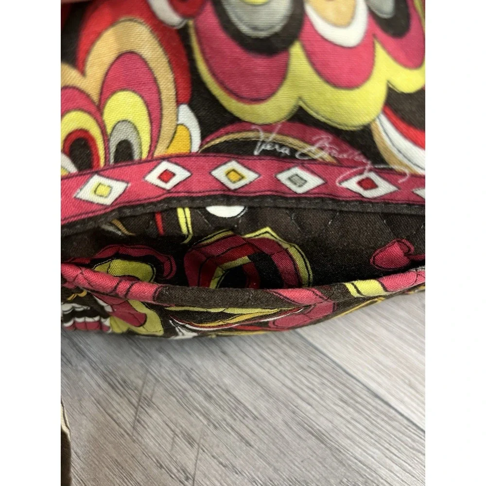 Brown Floral Shoulder Bag With Zip Closure And Matching Wallet By Vera Bradley